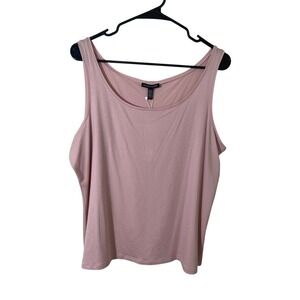 Eileen Fisher Slim Shell Pink Tank XL NWT Tencel Boat Neck  Minimalist Capsule